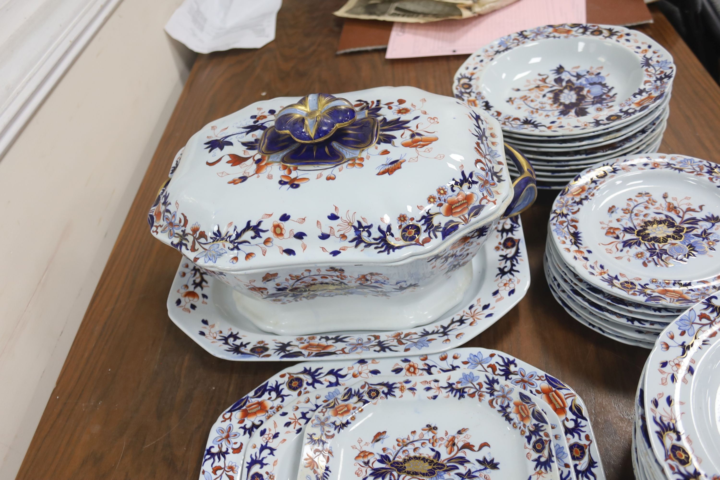 A Spode New Stone China part dinner service, c.1825